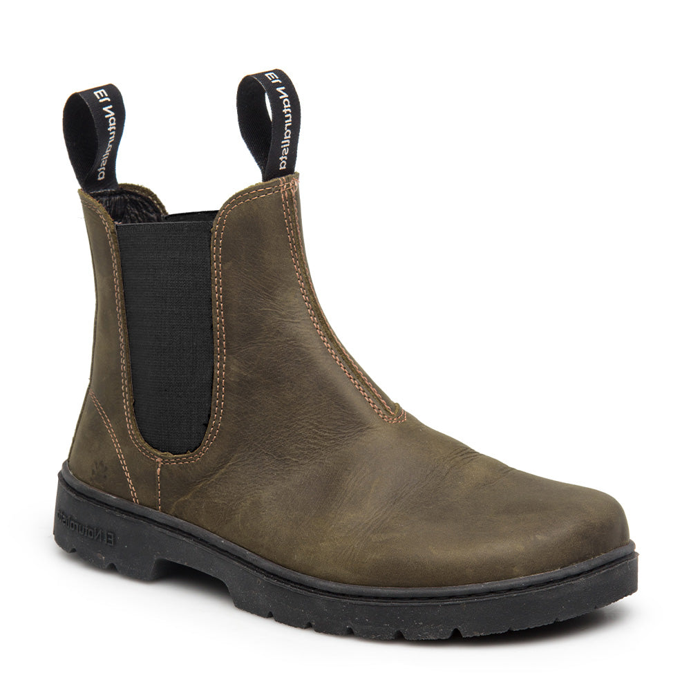 El Naturalista Nomada Chelsea Boot in Arizona Khaki, angled view