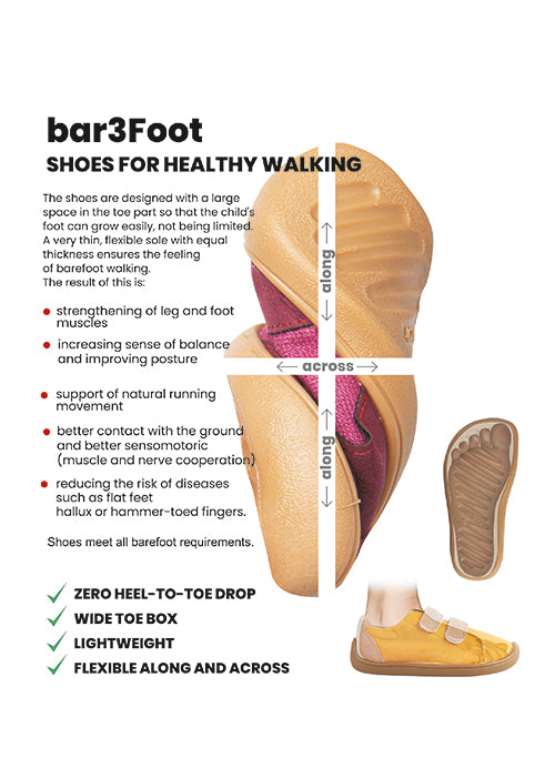Bar3foot Sandalias Cross Fucsia - Calzado Barefoot