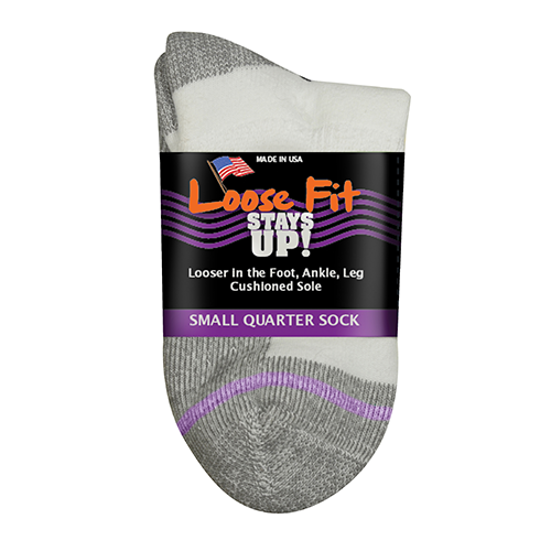 Extra Wide Sock Co Loose Fit Stay Ups! Quarter Socks