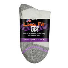  Loose Fit Stays Up Women's and Men's Quarter Socks 3 Pack  (Small, Black) : Clothing, Shoes & Jewelry