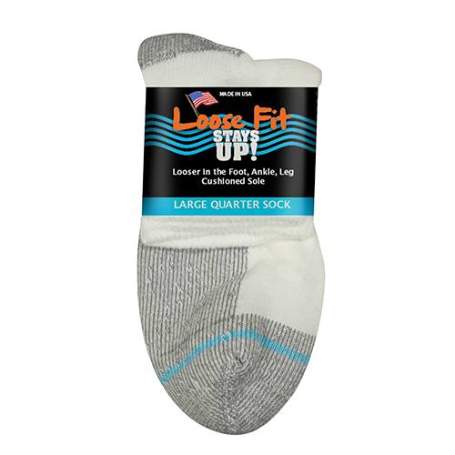 Extra Wide Sock Co Loose Fit Stay Ups! Quarter Socks