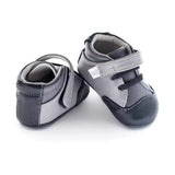 A rear view of Jack and Lily's Emerson children's barefoot shoe in grey